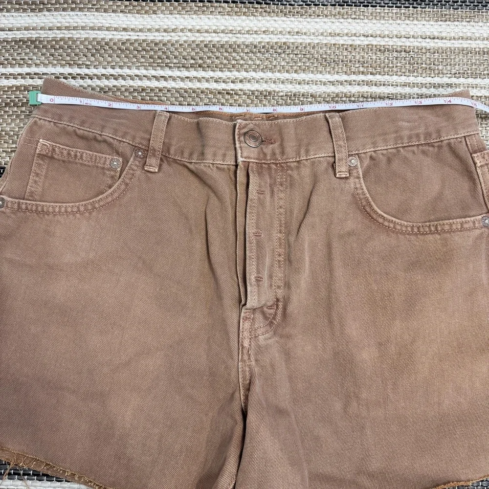 Free People We The Free Ivy Mid Rise Shorts Women's 28 Brown Denim Festival Boho